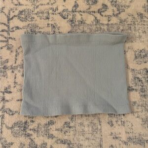 Blue Ribbed Women's Tube Top
